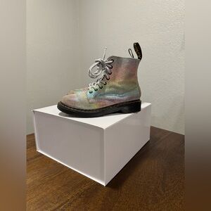 Dr. Martens 1460 Pascal Rainbow Iridescent Boots Youth 1 Distressed